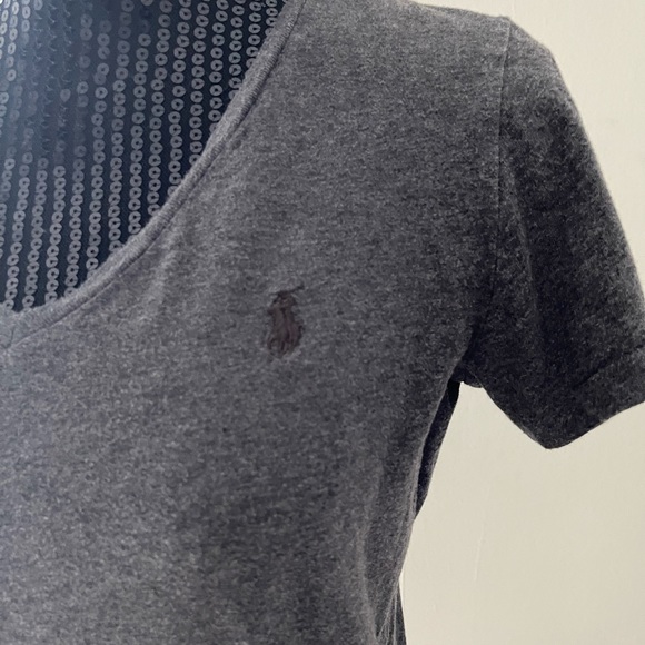 Polo Ralph Lauren Grey ac-Neck T-Shirt Size Large - Picture 4 of 10